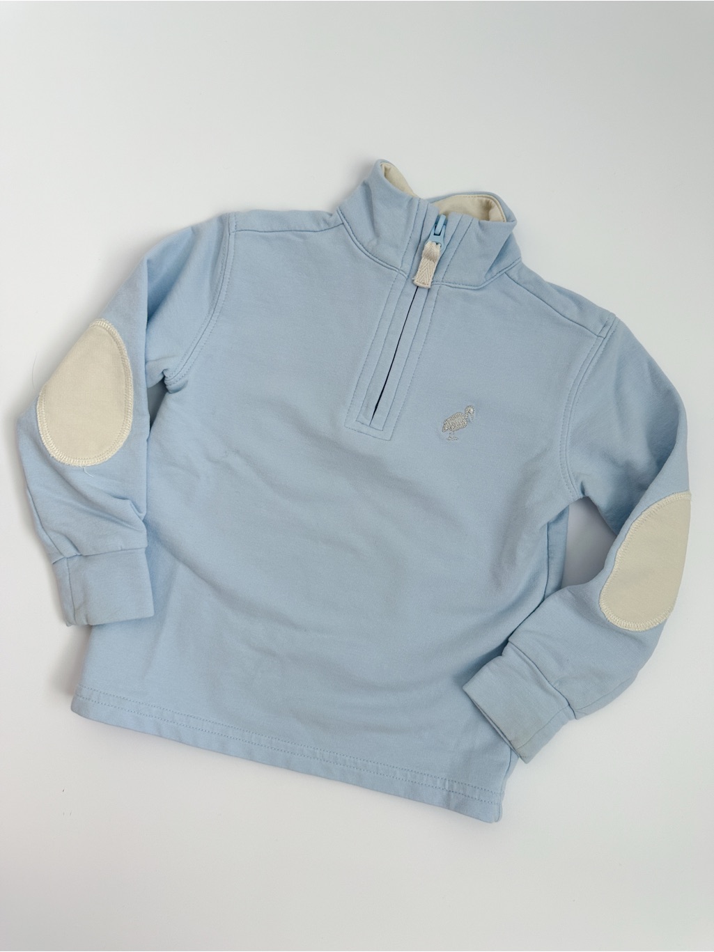 Beaufort Bonnet Company Hayword Half Zip - Carolina Blue And Cream